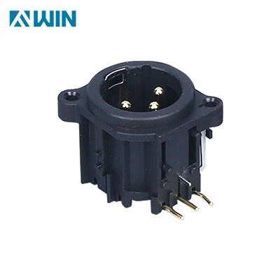 3 pinli erkak 90 daraja tenglikni o'rnatish XLR ulagichi